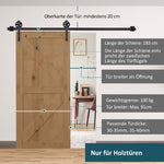 Sliding Door Hardware Kit, 183 cm Complete Set, Carbon Steel Dark Brown