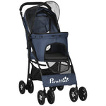 Dog Stroller, Foldable Buggy with Cushion, 4 Wheels, 600D Oxford Material
