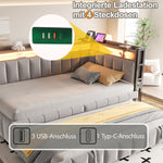 Upholstered Sofa Bed 90x200cm with Pull-Out Bed, Light Grey Velvet