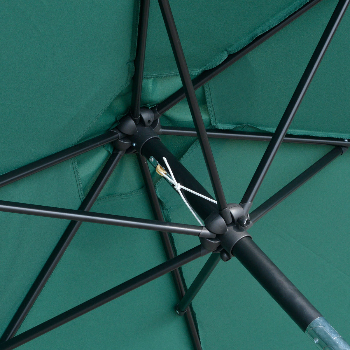 Folding Parasol Garden Market Umbrella Hand Crank Aluminum Ø2.6m Dark Green Polyester