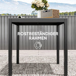 Garden Table Aluminum 73x73cm Weatherproof 4-Person Black