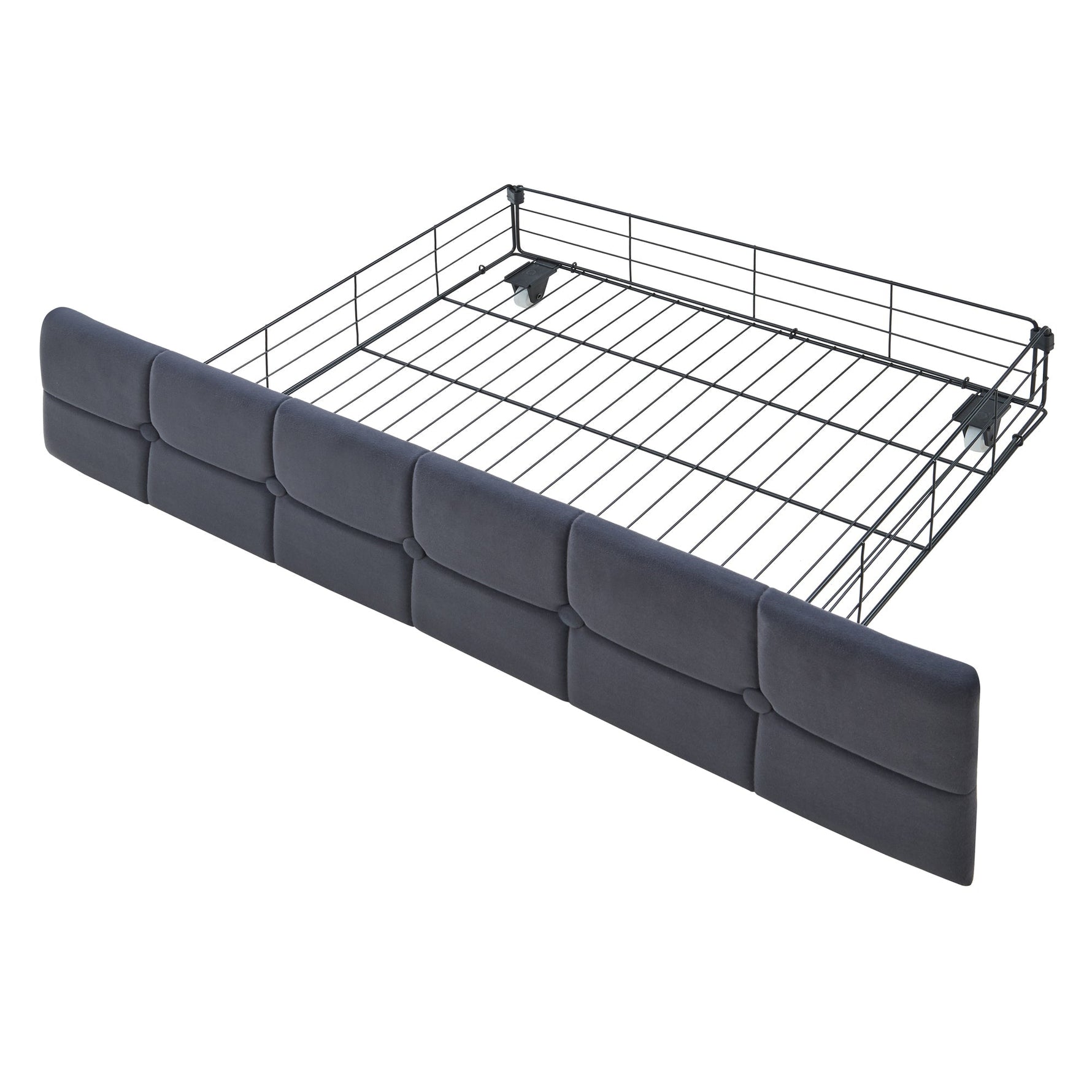 Upholstered Sofa Bed 90x200 Multifunctional LED USB/Type-C Drawers Grey