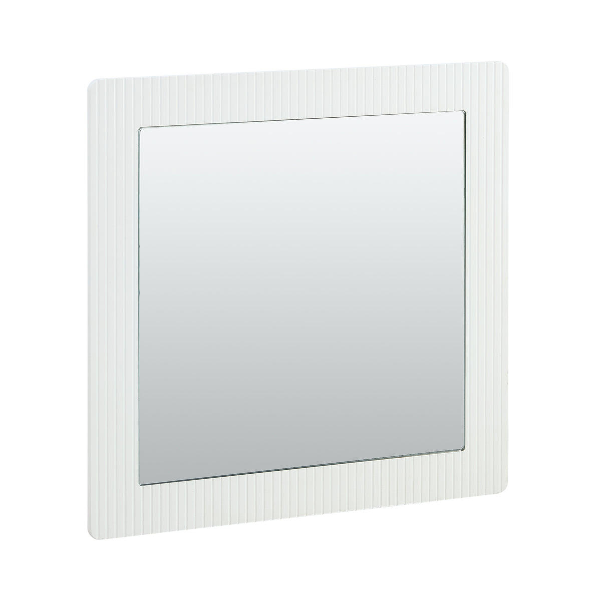 Square Wall Mirror 80x80cm Modern Design White Wood Look