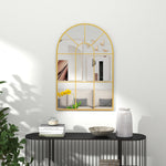 Wall Mirror, Window Mirror, Decorative Hanging, Gold Metal