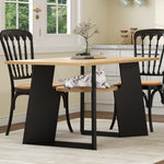 Pet-Friendly Dining Table 6 Seater Pet Area Shelf - Natural Wood/Black Mix