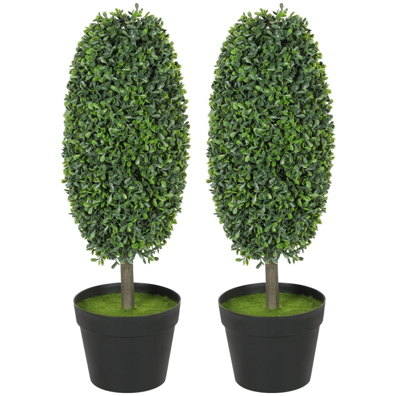 Artificial Plants, UV-resistant Trees with Pots, Plastic, Cement, Green