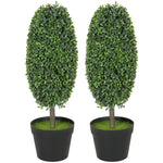 Artificial Plants, UV-resistant Trees with Pots, Plastic, Cement, Green