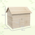 Duck House, Hinged Tilting Roof, Raised Floor, Fir Wood