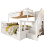 Bunk Bed 90/140x200cm Hydraulic Storage Ladder White