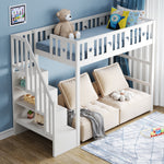 Bunk Bed, 90x200 with Stairs, Loft, Solid Wood, White