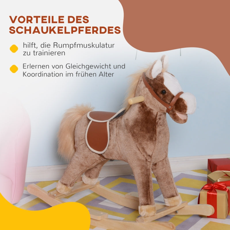 Rocking horse plush toy children's rocking animal brown