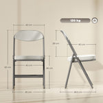 Folding Chair Set of 4, Padded, Foldable, 120 kg Load Capacity, Cream White