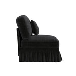 Windsor Armless Cloud Sofa with Chenille Fabric and 1 Cushion, Black