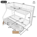 Children's Bunk Bed with Storage & Shoe Cabinet, White