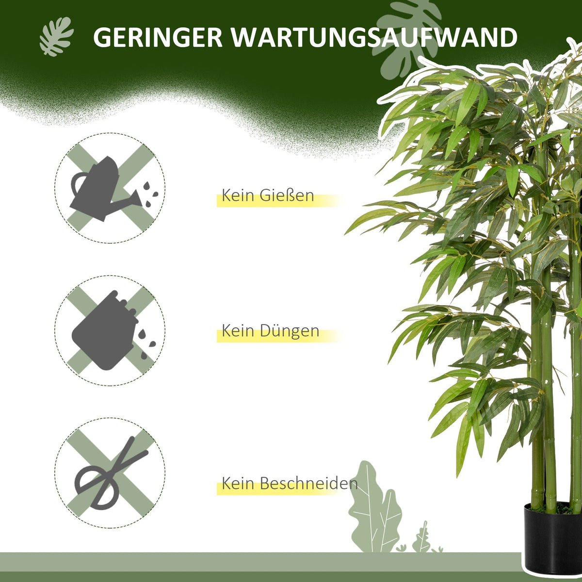 Artificial Bamboo Tree, 140 cm, 780 Leaves, Plastic