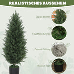 Artificial Cypress, Set of 2, 90 cm UV-resistant Plastic