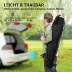 Folding Camp Bed with Carrying Bag, 200x100x36 cm, 120 kg Capacity, Black