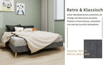 Modern Minimalist Bed Frame - 160x200 cm, Low-Profile, Grey Dutch Velvet