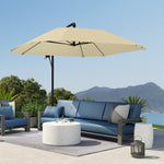 Cantilever Umbrella, Ø 260 cm, Waterproof, Tiltable, Aluminum, Beige