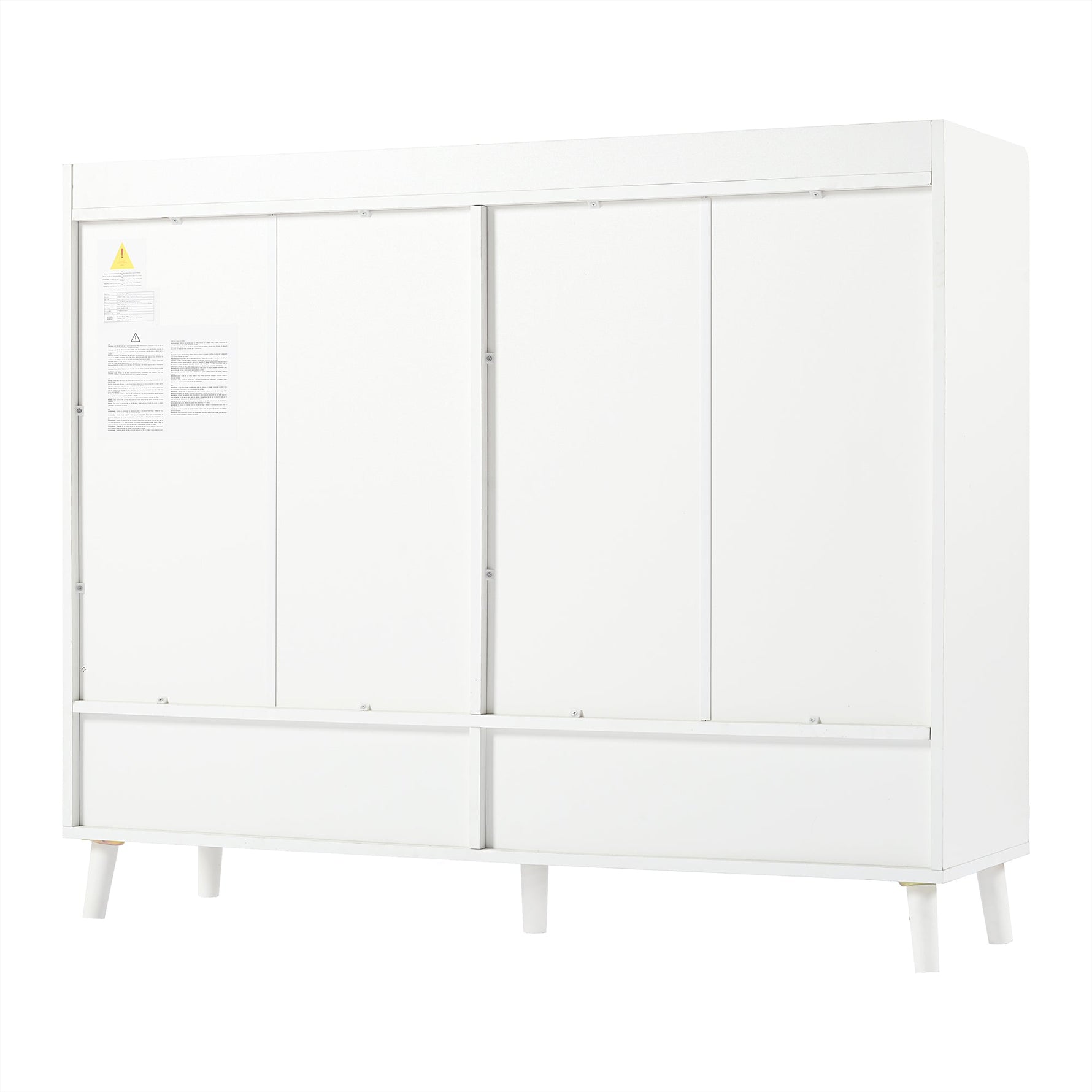 Modern Sideboard Chest of Drawers Shoe Cabinet with Large Storage, Adjustable Shelf, White