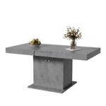 Grey Extendable Multifunctional Dining Table with Storage