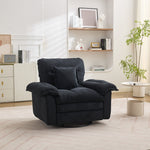 Oversized Chenille Armchair with 360° Swivel and Support Cushion, Light Gray