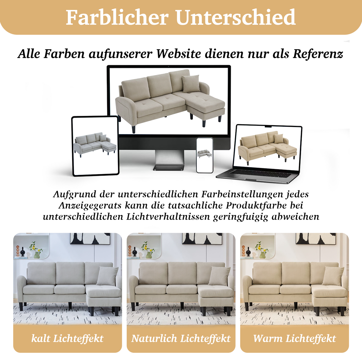 L-shaped Corner Sofa with Chaise Longue, 3-Seater Modular Design, Corduroy Fabric
