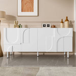 Geometric Sideboard with Irregular Curves Multi-Storage - White