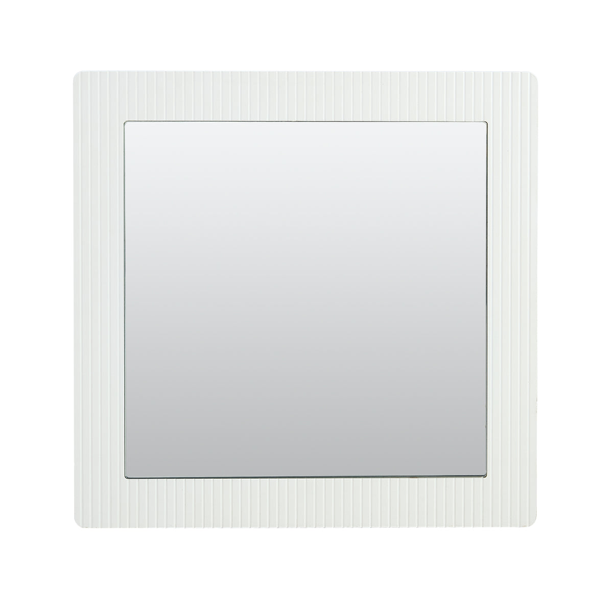 Square Wall Mirror 80x80cm Modern Design White Wood Look
