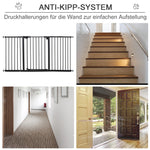 Pet Safety Gate, No Drilling Stair Gate, Metal Plastic, Black