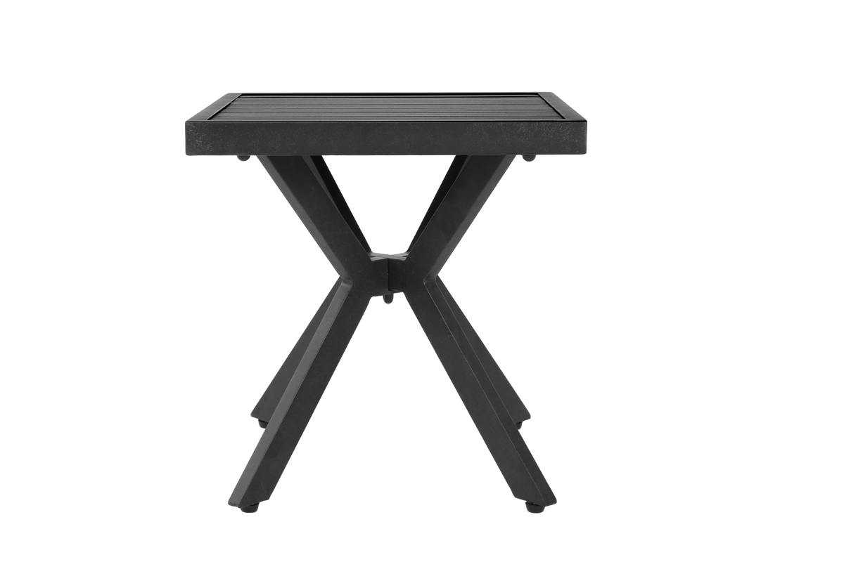 Outdoor Aluminum Square Side Table End Table, Weather Resistant, Dark Brown