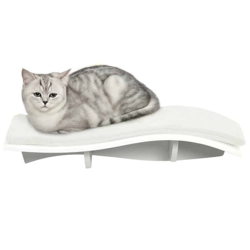 Cat Climbing Wall Hammock Bed, Wall Mounted Furniture, Plush MDF White