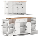 Multifunctional Kitchen Buffet 138cm Drawer Adjustable Shelves