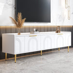 TV Cabinet Lowboard 170cm Textured Door Gold Handles/Feet