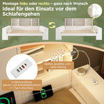 Storage Bed with Pull-out Bed, Double Doors and USB Ports, 90x200cm, White Wood