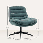 Office Chair, Height Adjustable, Wide Seat, Linen, Dark Green