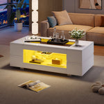 LED Coffee Table Bluetooth App Control, White