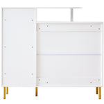 Chest of Drawers with Metal Handles, 1 Drawer, 3 Doors, on Metal Feet, White