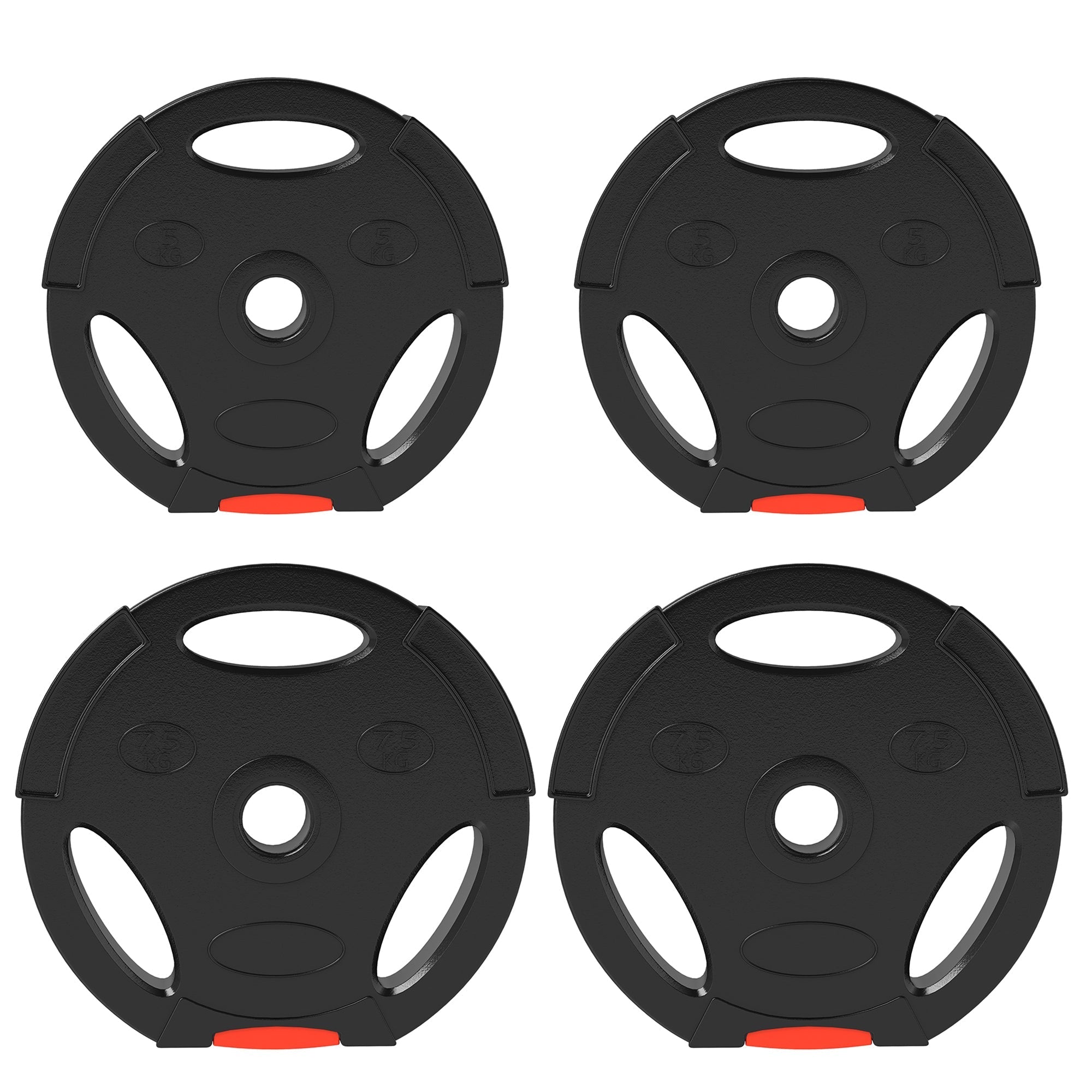 Dumbbell Weights Set, 4pc 5kg/7.5kg 2.5cm Bore, Black
