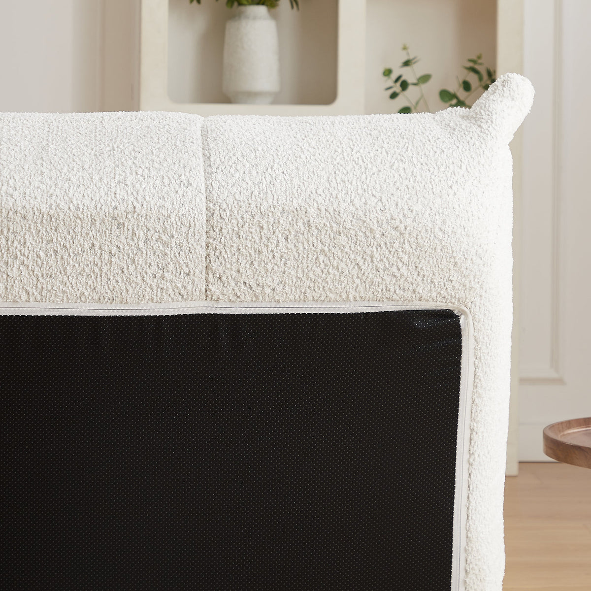 Togo Two-Seater Sofa with Memory Foam and Floor Lounge Design, Chenille