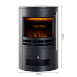LED Electric Fireplace, Wall/Freestanding with Flame Effect, 900/2000W, Black