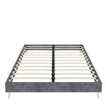 Bed Frame 160x200cm Minimalist Low Box - Gray Dutch Velvet