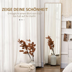 Standing Mirror, Full Length Dressing Makeup, Light Brown Wood Grain