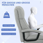 Office Chair, Large Tall, 200 kg, Robust, Soft Upholstery, Light Grey