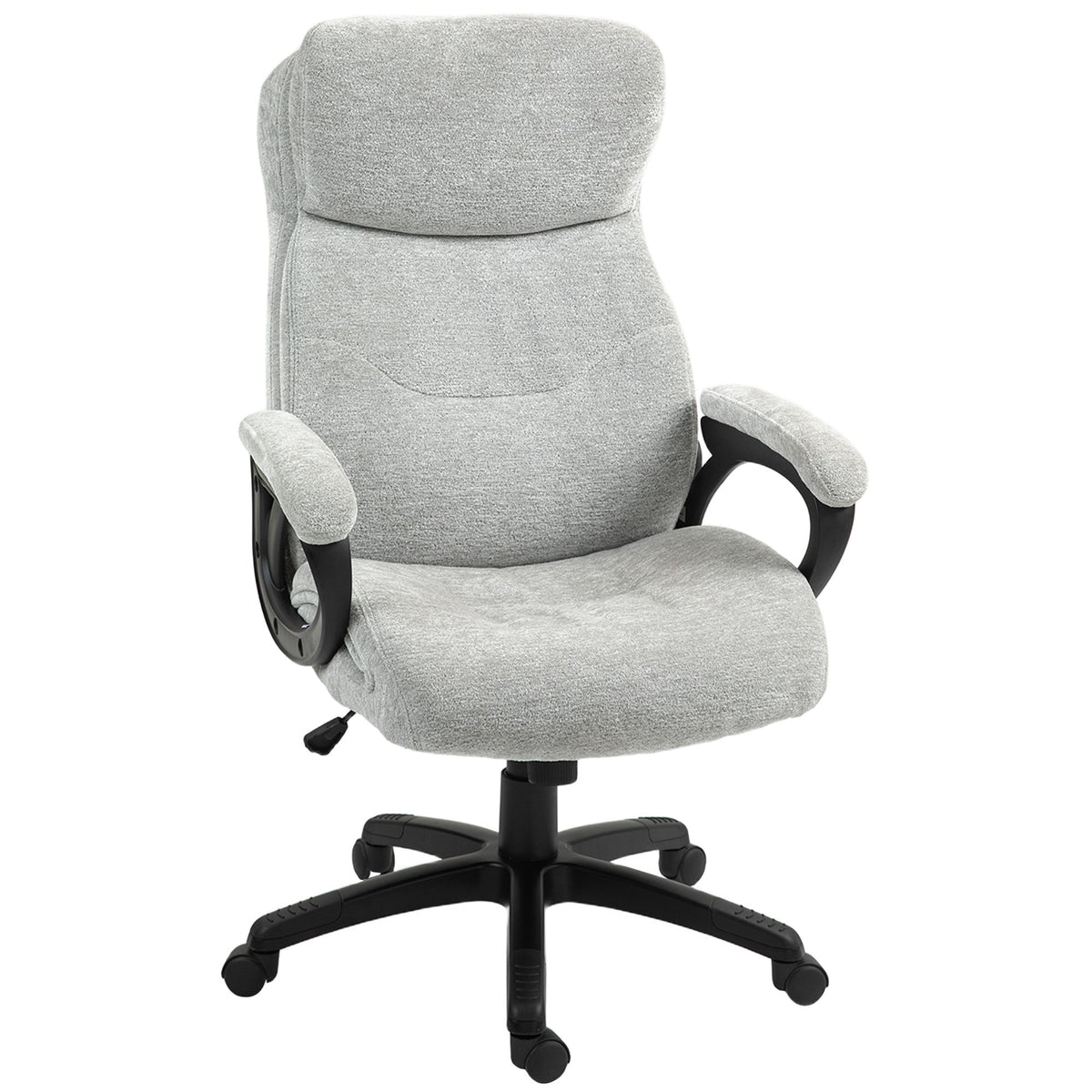 Office Chair, Rocking Function, Ergonomic, Height-Adjustable, Padded, Light Grey