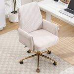 Office Swivel Chair with Height-Adjustable Ergonomic Medium Backrest, Striped Upholstery
