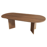 Extendable Dining Table, 160/200x90cm, for 6-8 People, Rounded Corners and Thickened Tabletop, Walnut