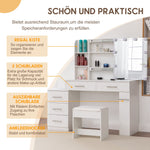 Dressing Table Vanity with Mirror, Drawer, LED Lighting