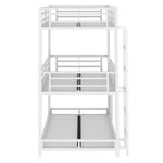 Triple Bunk Bed Frame for Children and Adults, 90x200cm Metal, White