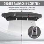 Parasol/Umbrella, Foldable Sunshade for Beach/Garden/Balcony, Grey
